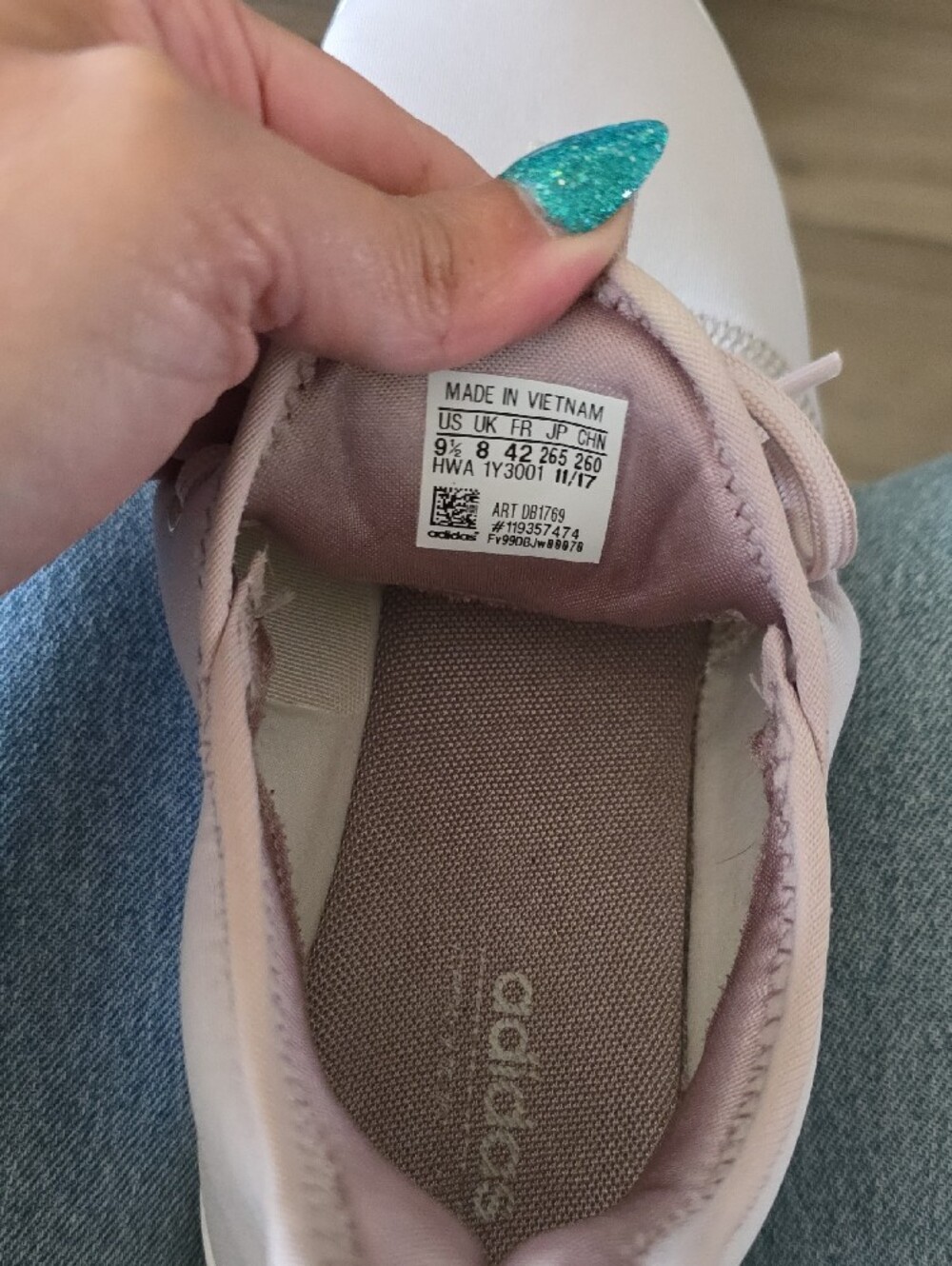 adidas Women’s Pale Pink Athletic Lace-Up Sneakers - Picture 5 of 5